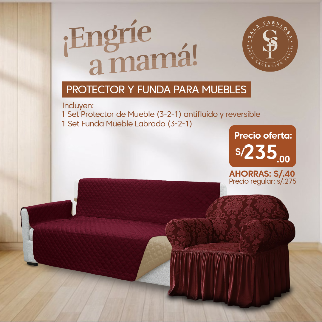 Promo Engríe a mamá: Protector+funda labrada en 3-2-1