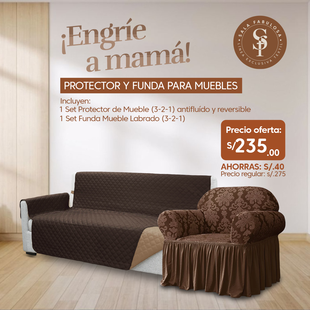 Promo Engríe a mamá: Protector+funda labrada en 3-2-1