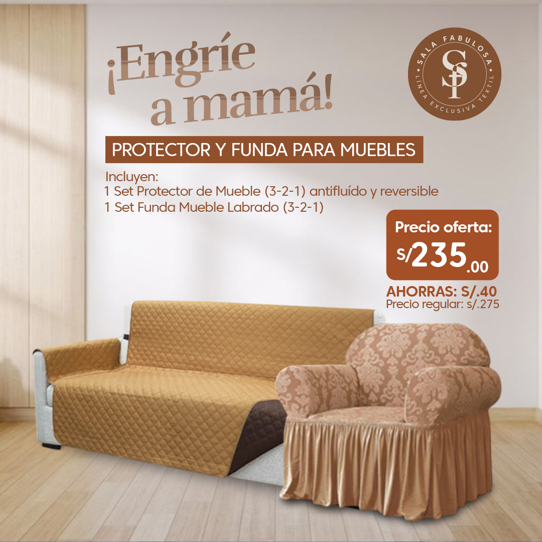 Promo Engríe a mamá: Protector+funda labrada en 3-2-1