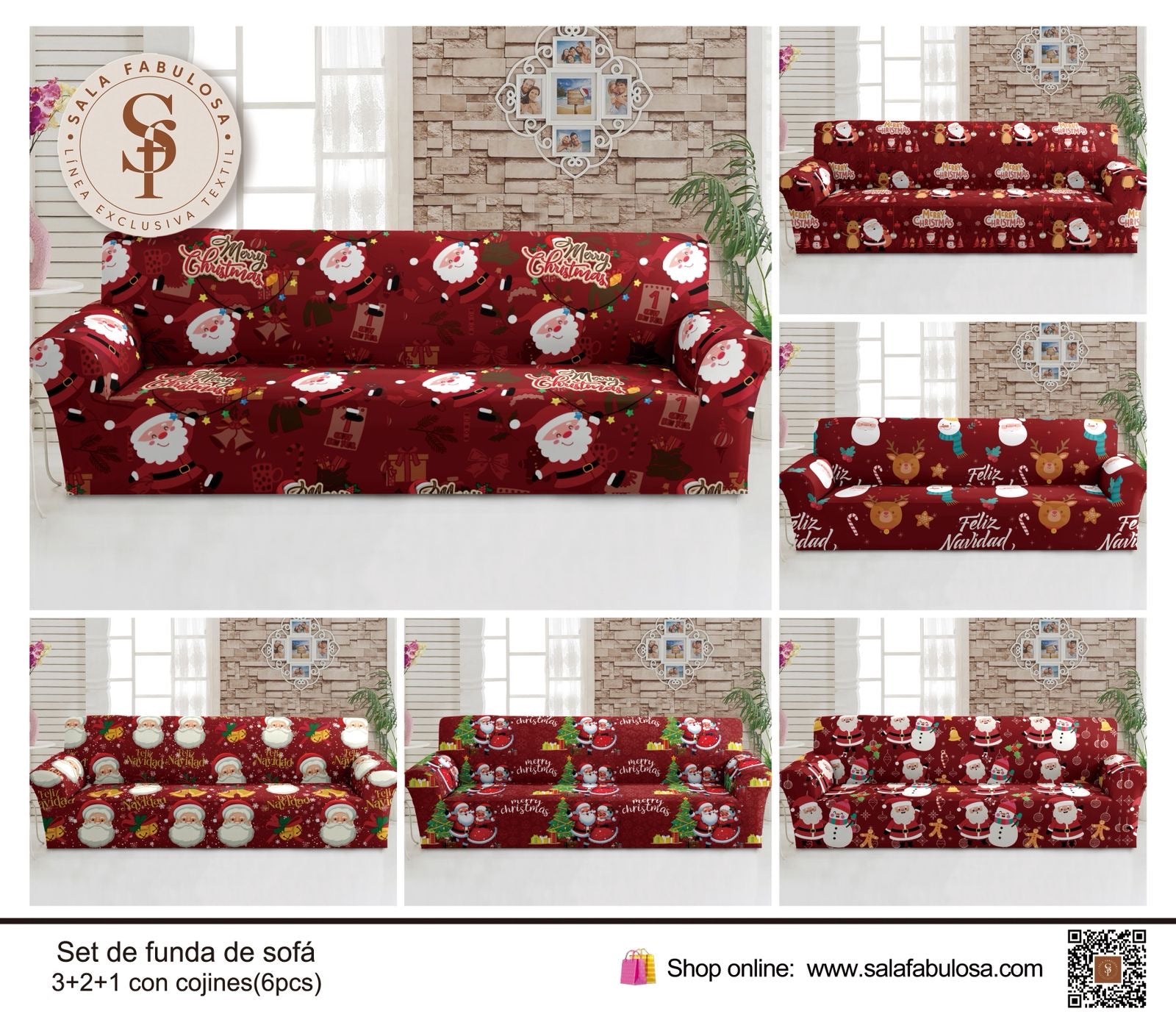 Funda de mueble 3-2-1 navideño