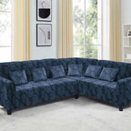 Funda de mueble modular 4 pzs terciopelo labrado con 6 fundas de cojines