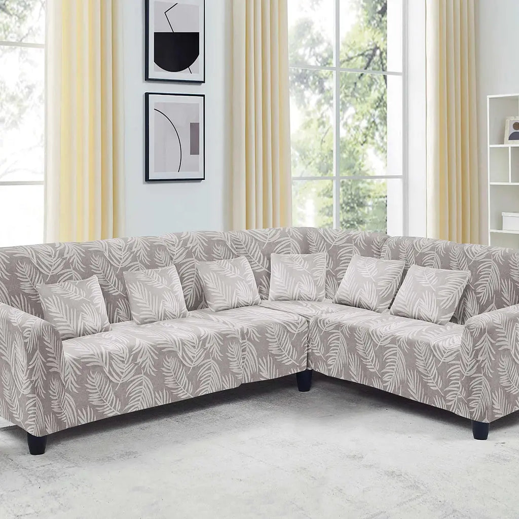 Funda de mueble modular 4 pzs terciopelo labrado con 6 fundas de cojines