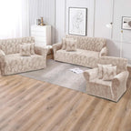 Funda de mueble terciopelo labrado 3-2-1 con 6 fundas de cojines