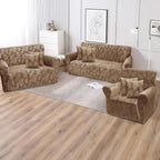 Funda de mueble terciopelo labrado 3-2-1 con 6 fundas de cojines