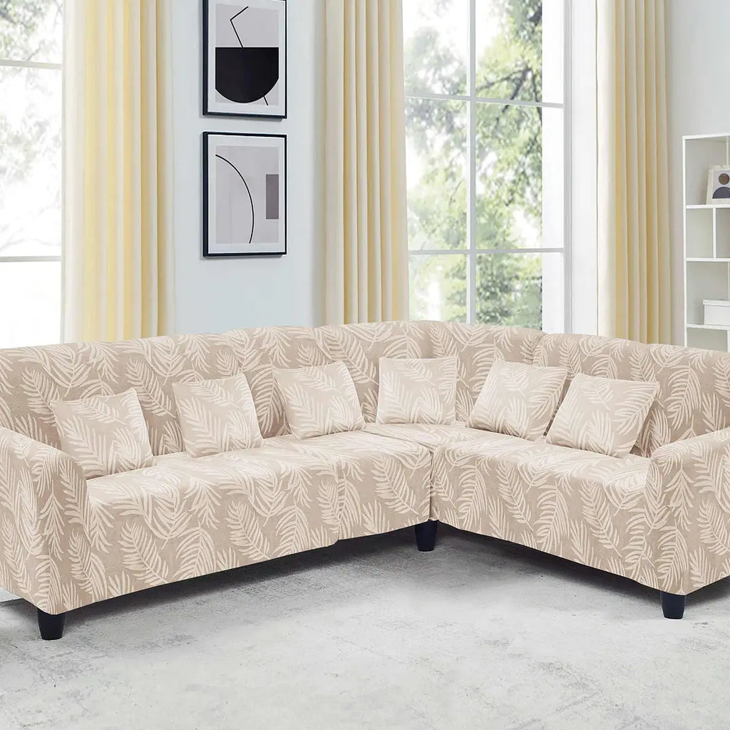 Funda de mueble modular 4 pzs terciopelo labrado con 6 fundas de cojines