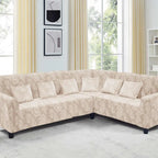 Funda de mueble modular 4 pzs terciopelo labrado con 6 fundas de cojines