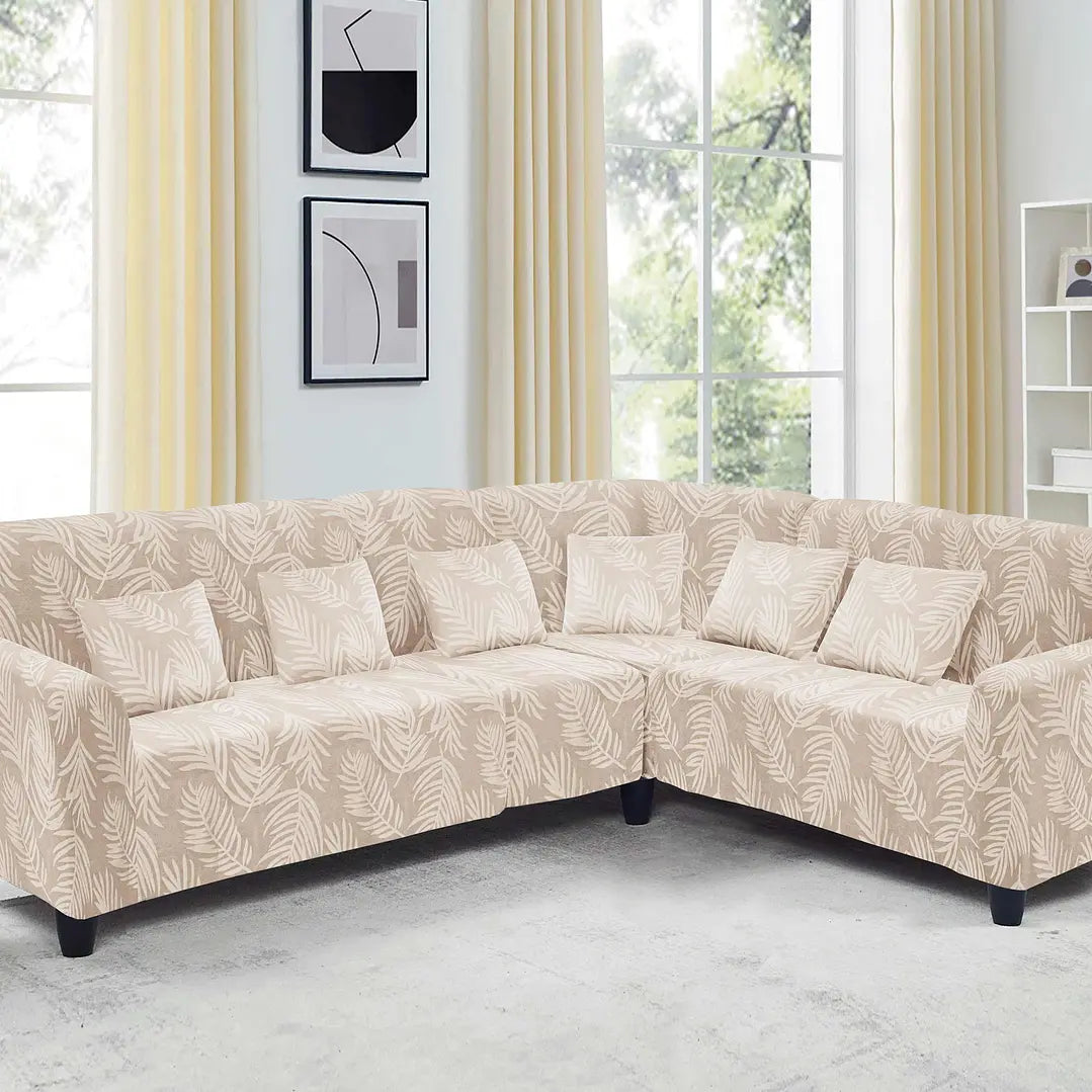 Funda de mueble modular 4 pzs terciopelo labrado con 6 fundas de cojines