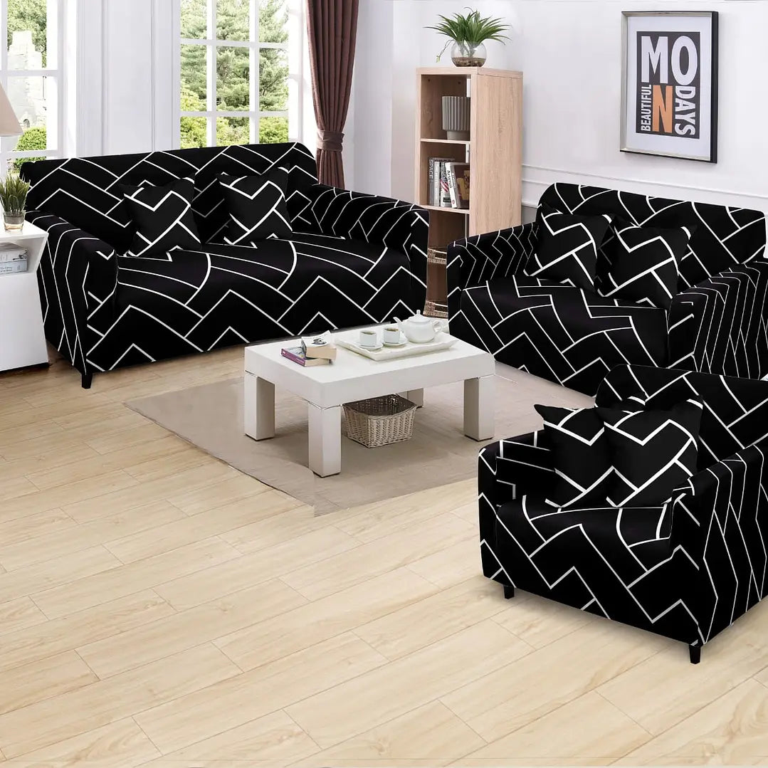 Funda de mueble 3-2-1 Terciopelo printed con 6 fundas de cojines