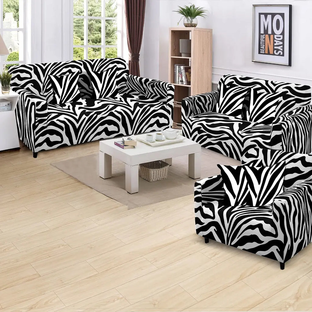 Funda de mueble 3-2-1 Terciopelo printed con 6 fundas de cojines