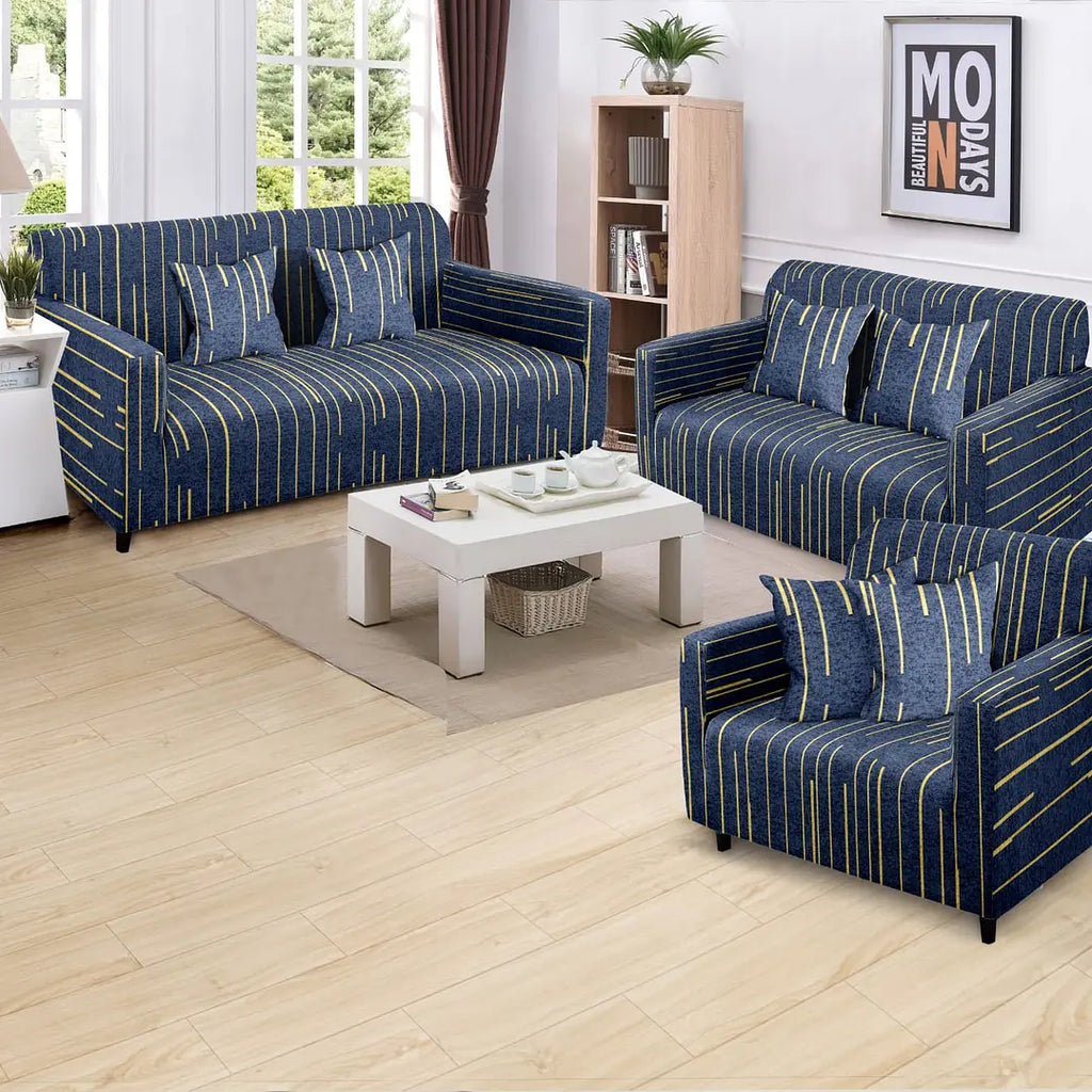 Funda de mueble 3-2-1 Terciopelo printed con 6 fundas de cojines