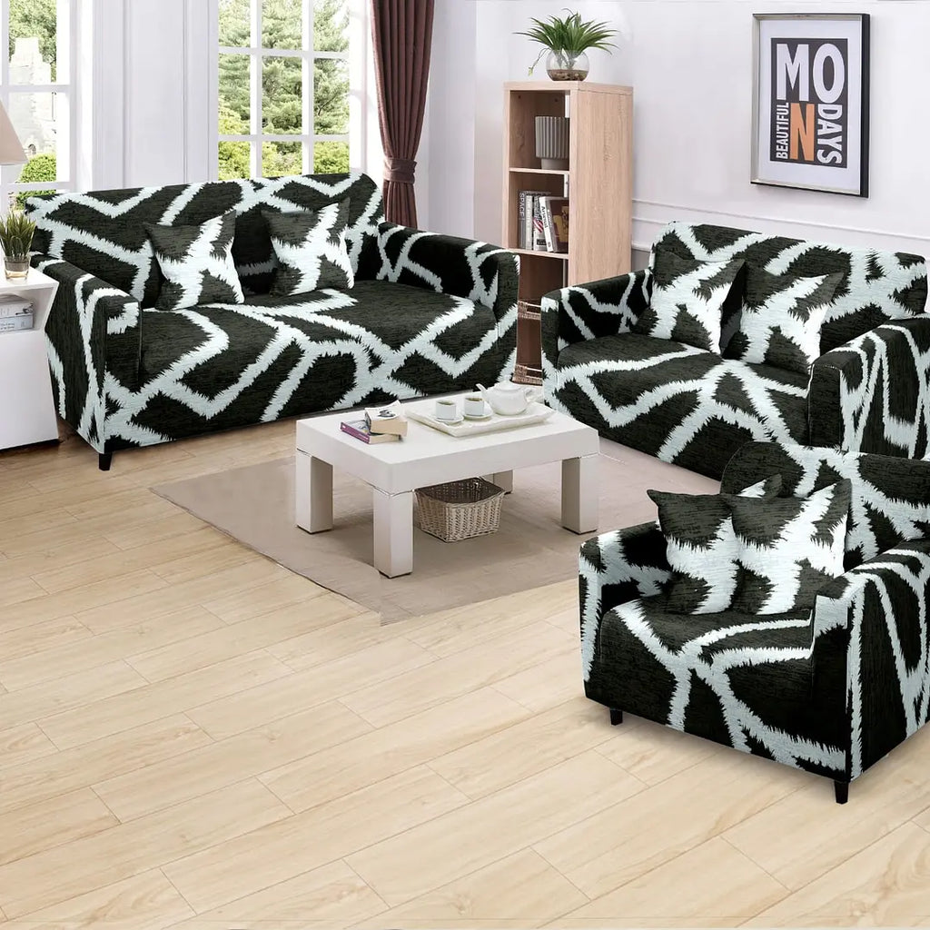 Funda de mueble 3-2-1 Terciopelo printed con 6 fundas de cojines