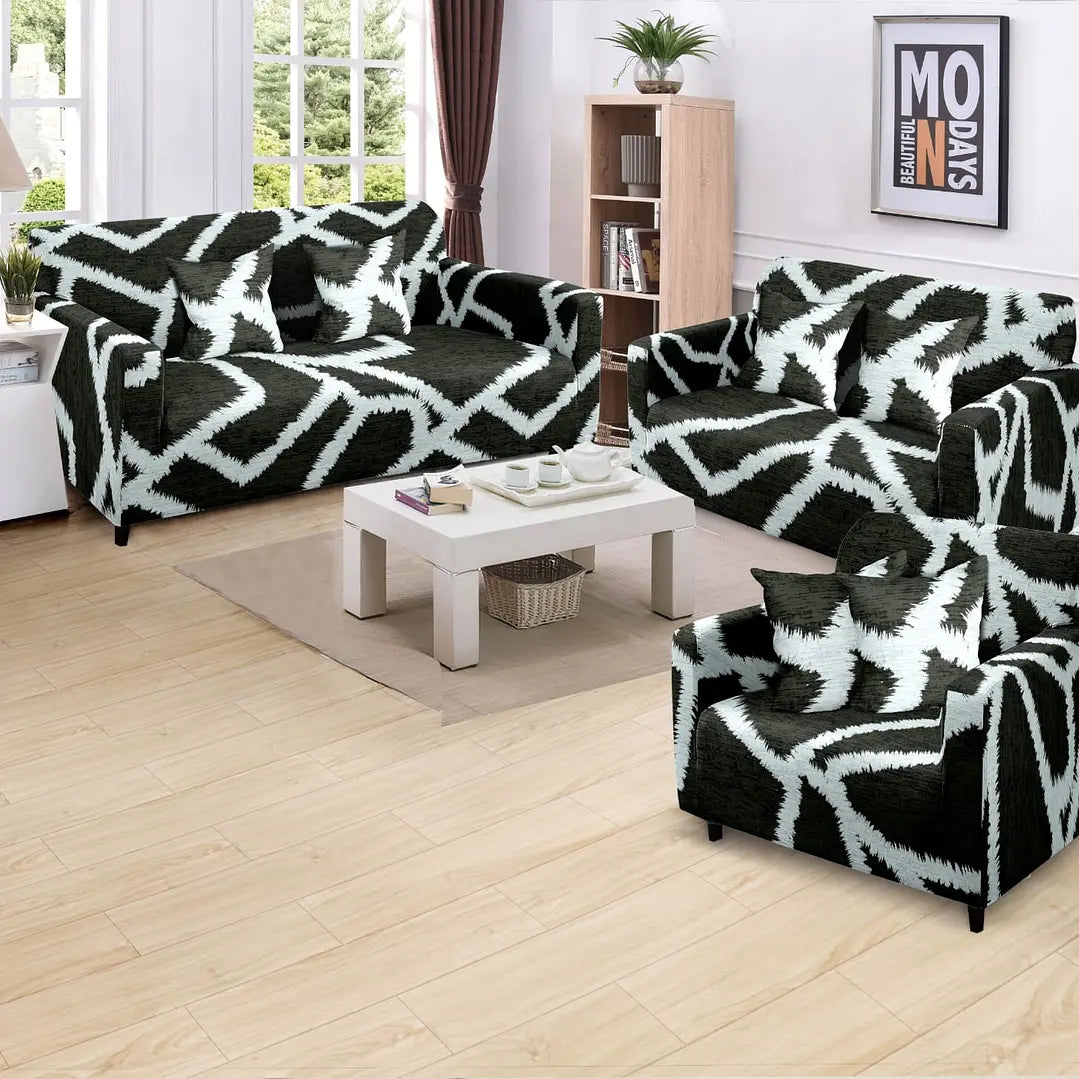 Funda de mueble 3-2-1 Terciopelo printed con 6 fundas de cojines