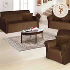 Funda de mueble 3-2-1 en terciopelo liso con 6 fundas de cojines