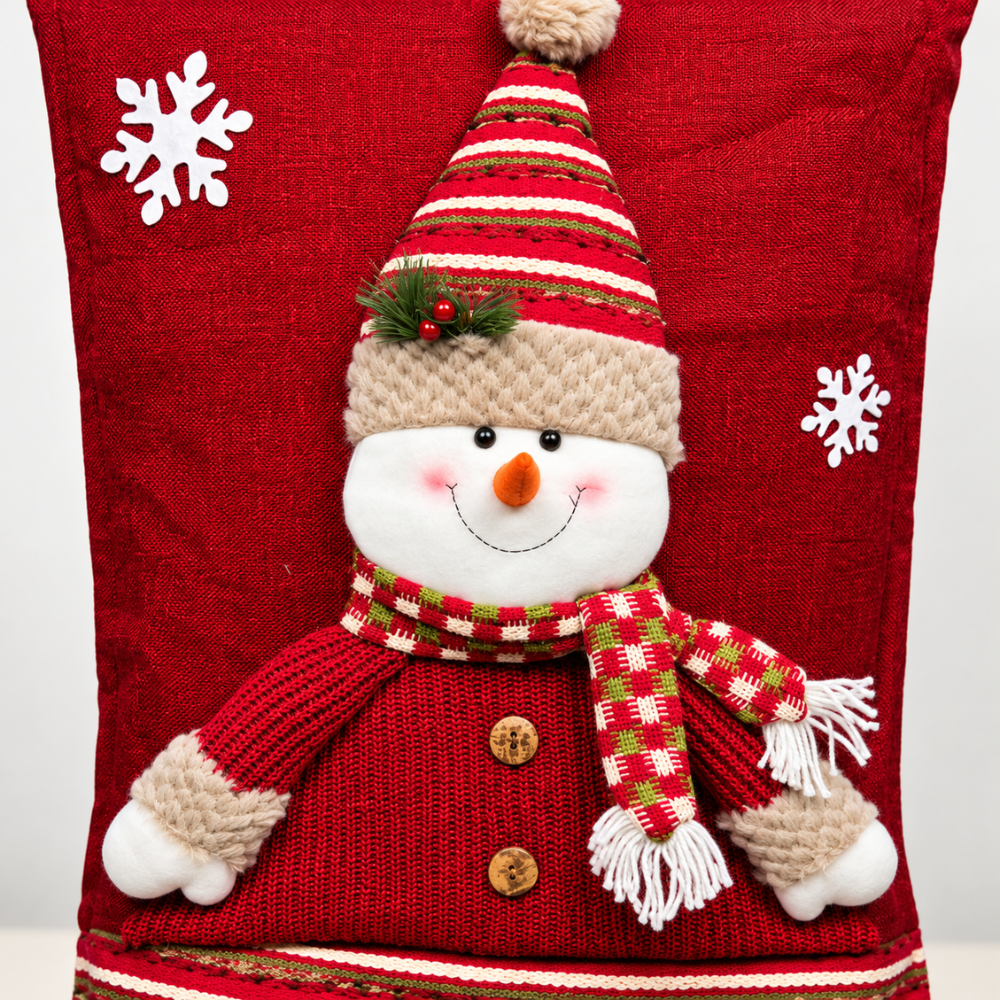 Funda Respaldar de Silla Navideña 3D Rojo