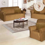 Funda de mueble 3-2-1 en terciopelo liso con 6 fundas de cojines