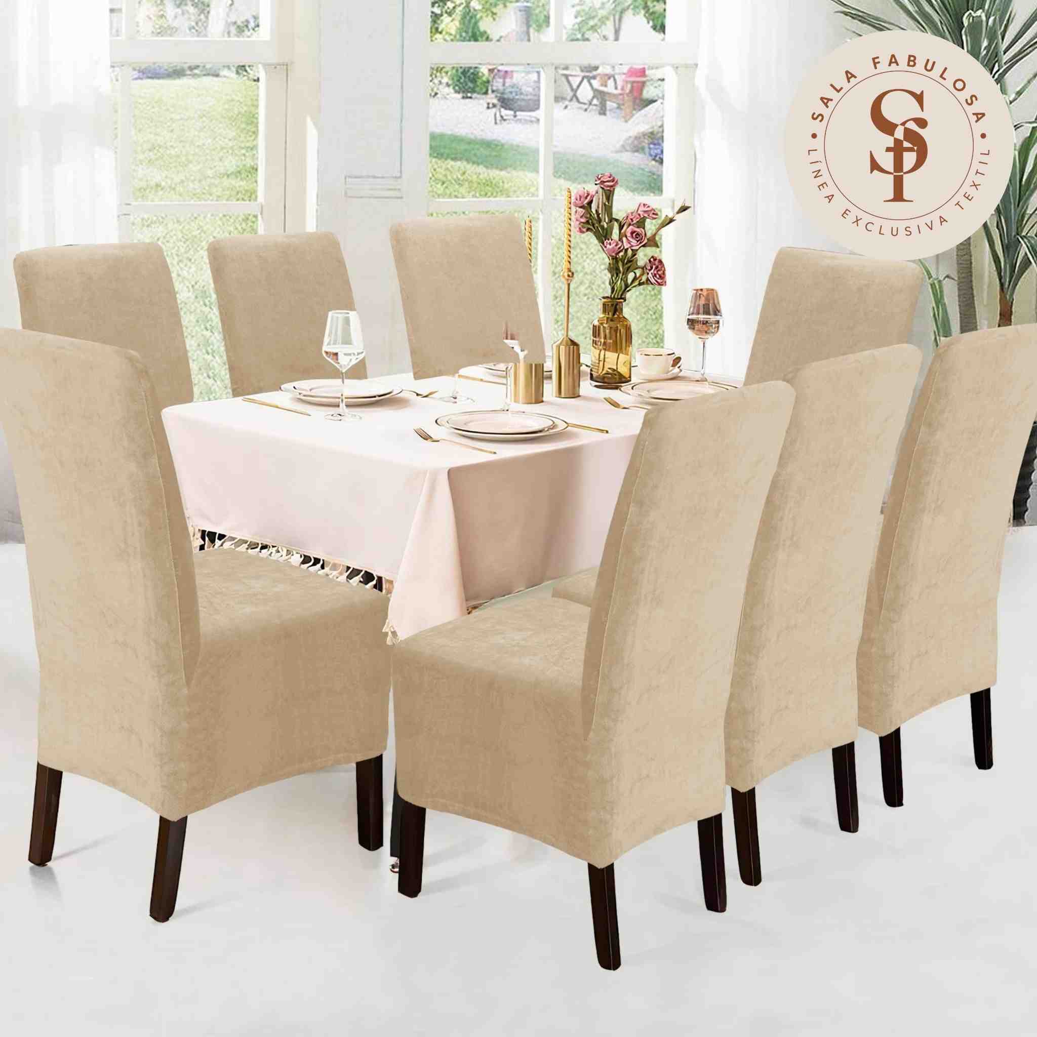 Funda de silla en terciopelo liso