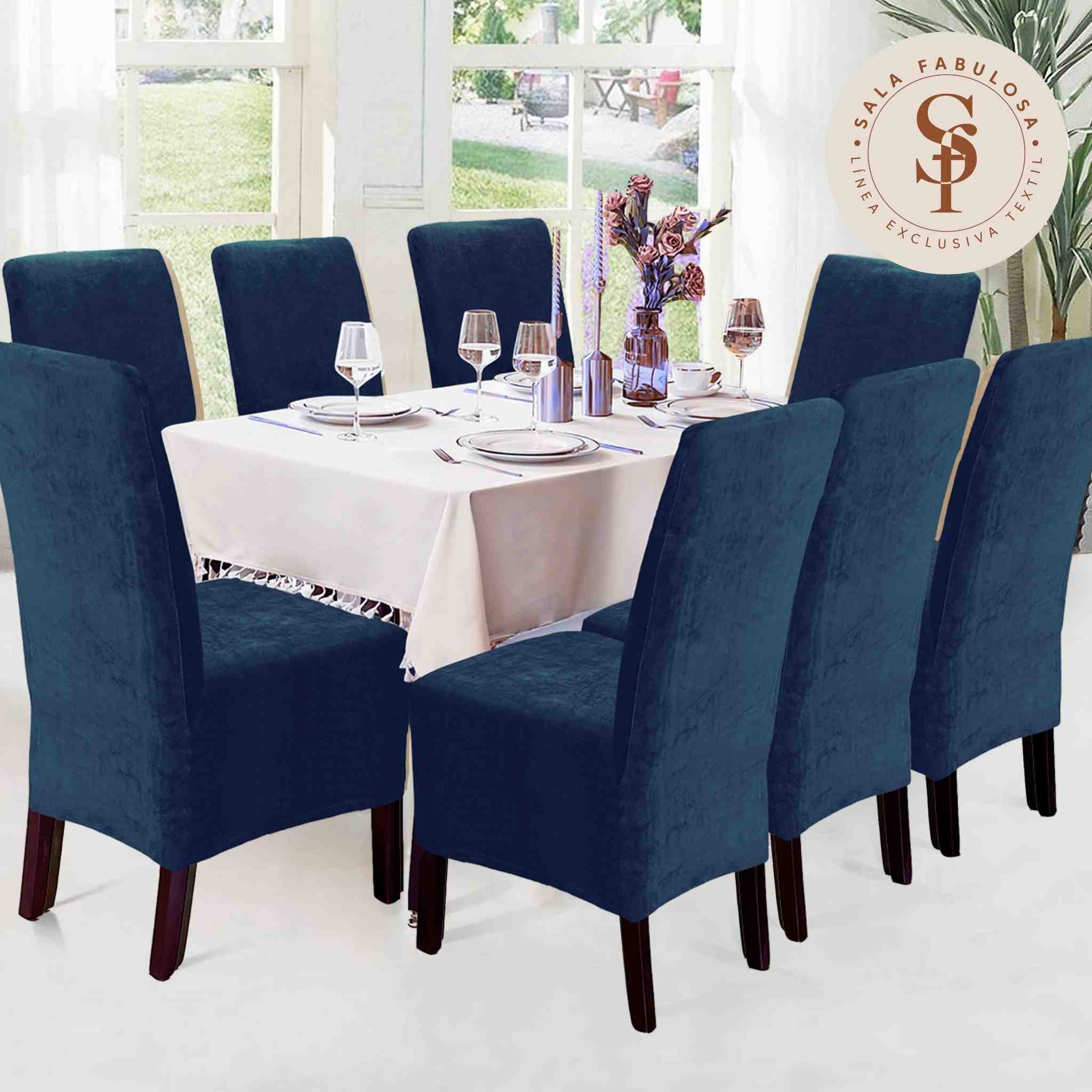 Funda de silla en terciopelo liso