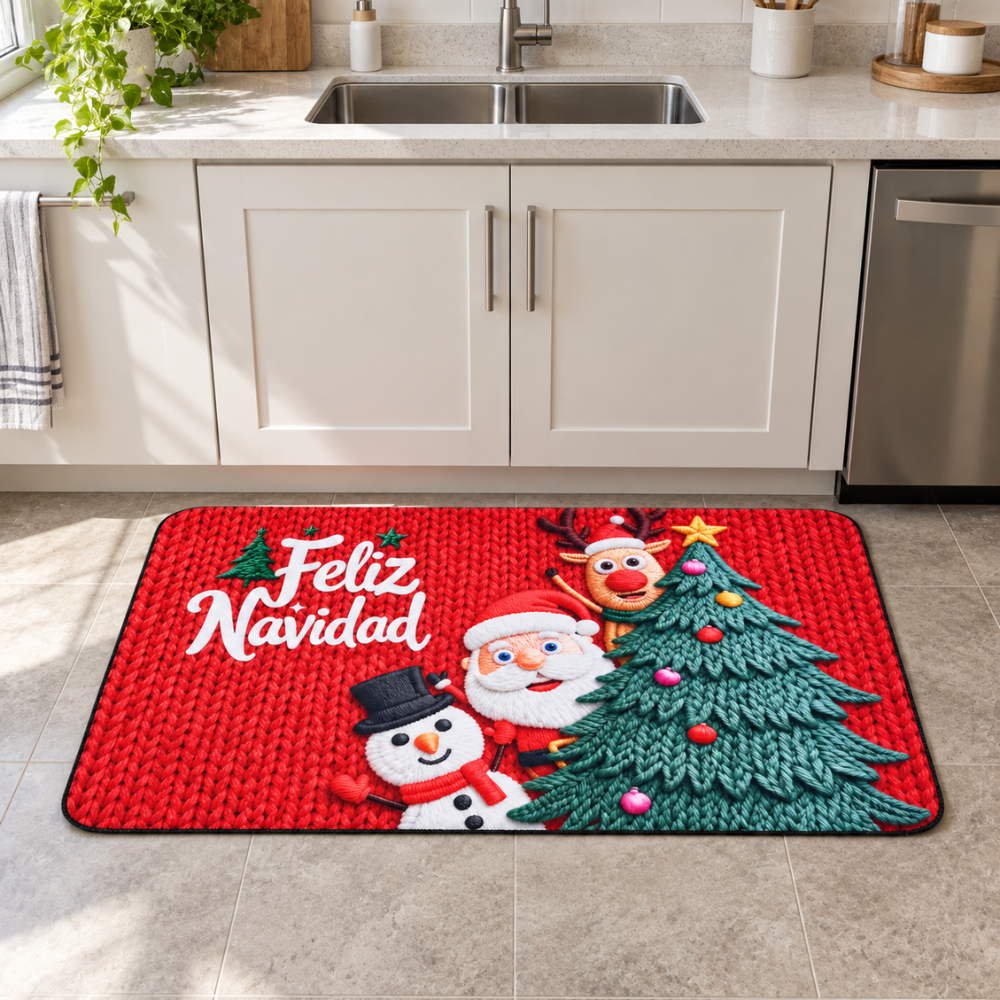 Set de Pisos de Cocina Navideños Antideslizantes 2 Piezas