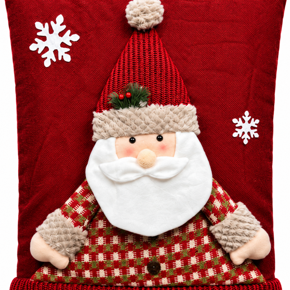 Funda Respaldar de Silla Navideña 3D Rojo