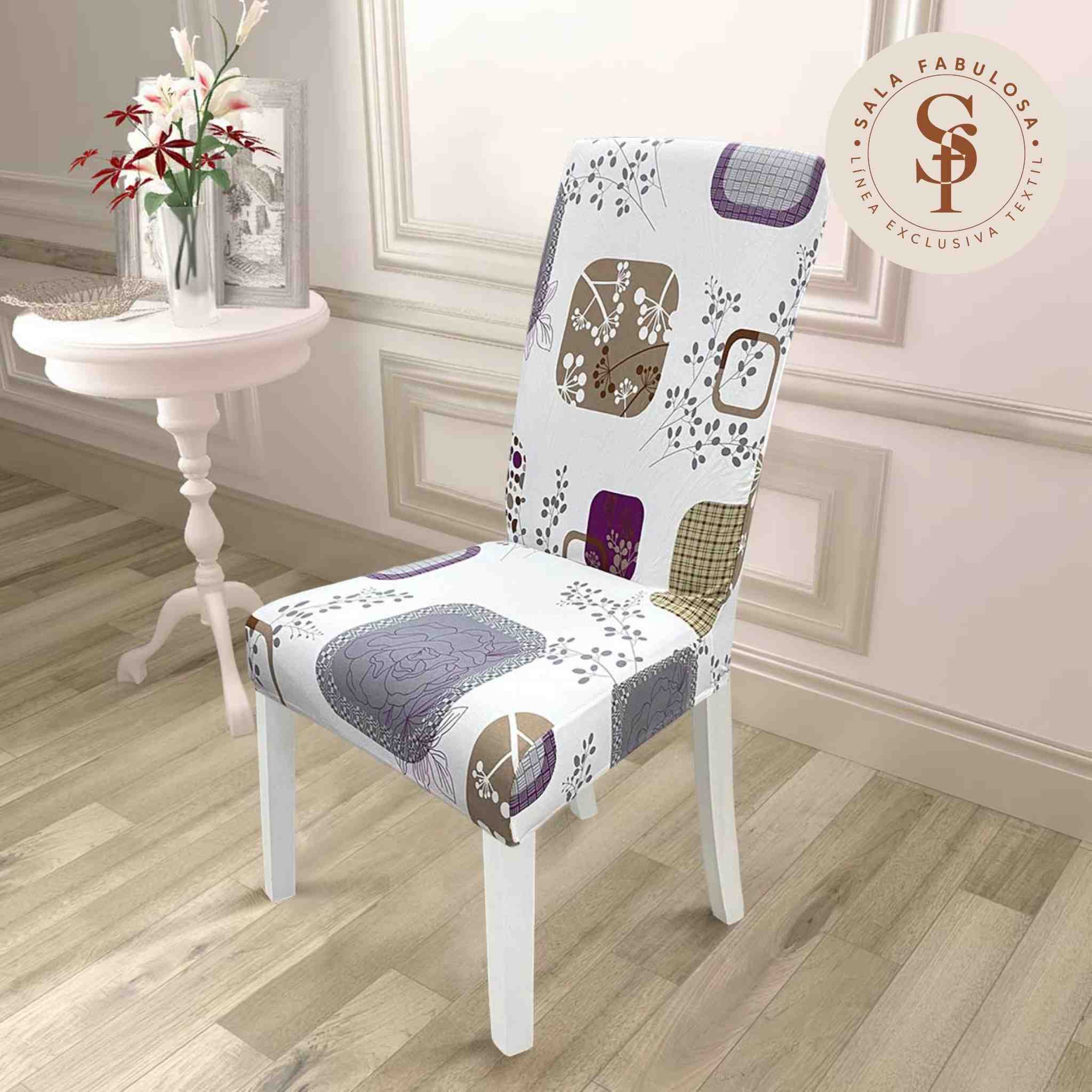 Funda de silla x8pzs en lycra estampado