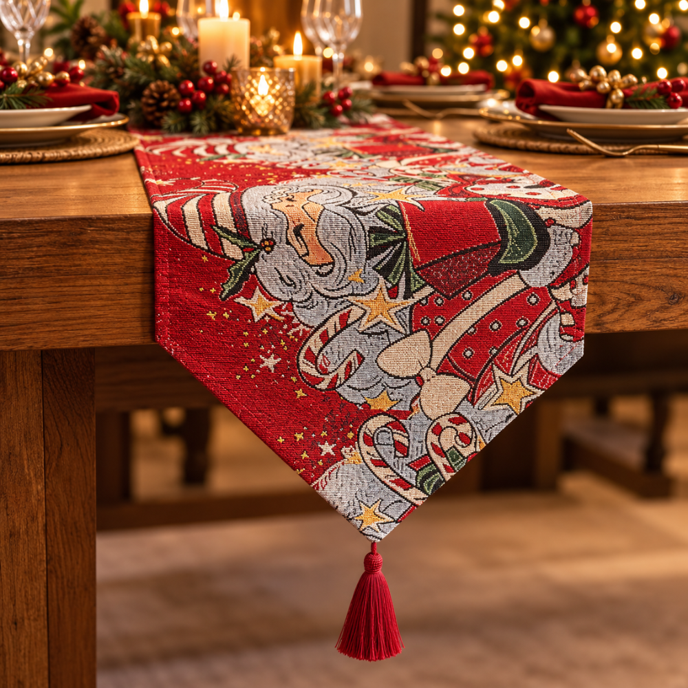 Camino de Mesa Navideño Gobelino Tejido