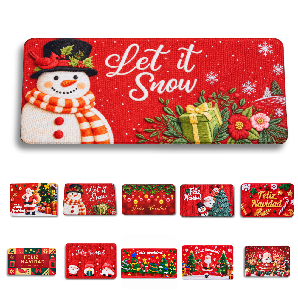 Set de Pisos de Cocina Navideños Antideslizantes 2 Piezas