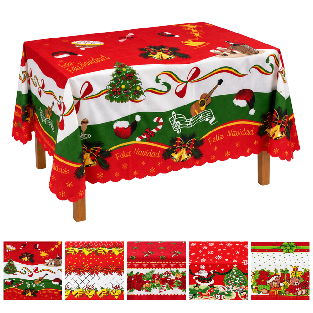 Mantel Navideño Festiva Light Tela Ligera