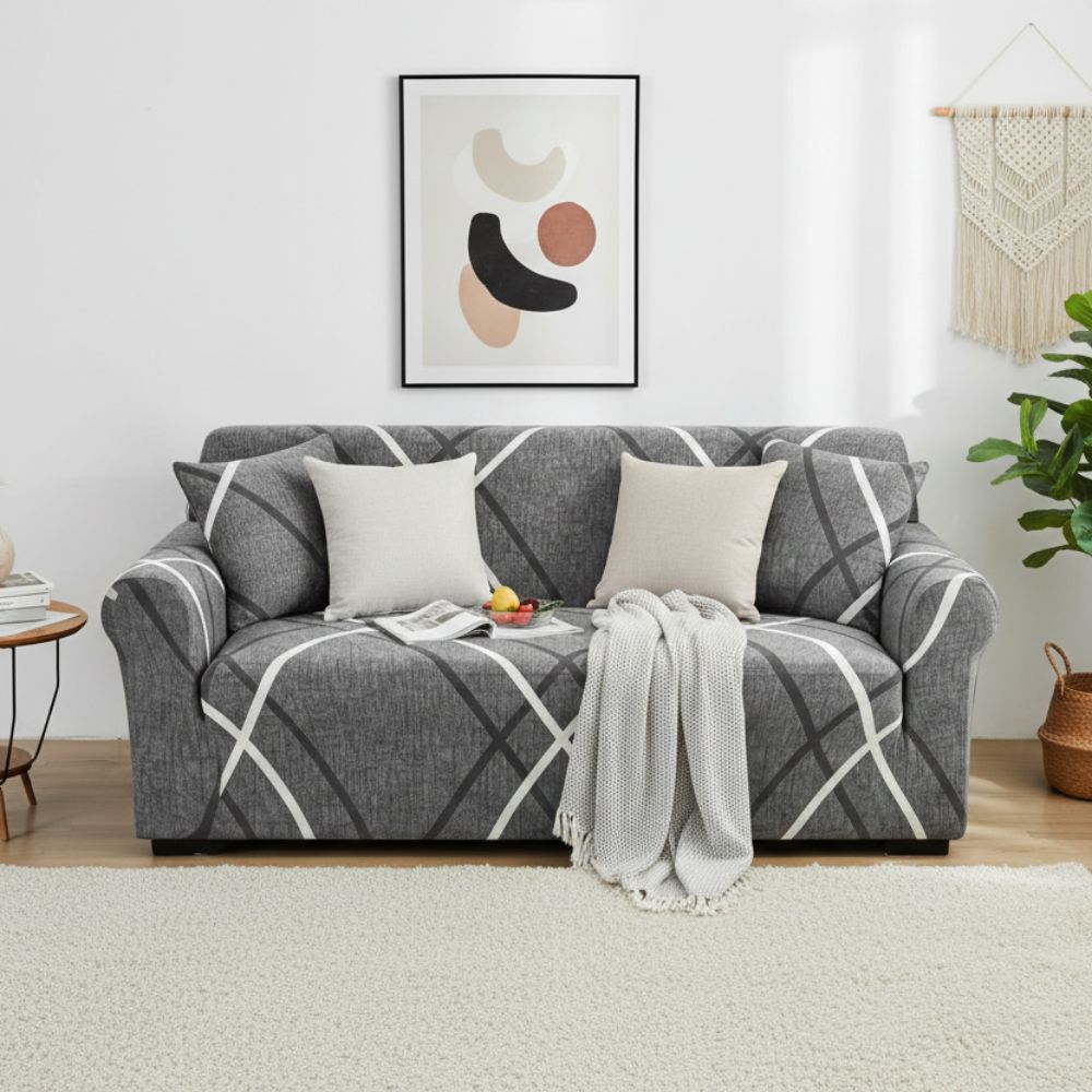 Funda de mueble 3-2-1 con 6 fundas de cojines Diseño Modern Lines