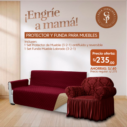 Promo Engríe a mamá: Protector+funda labrada en 3-2-1