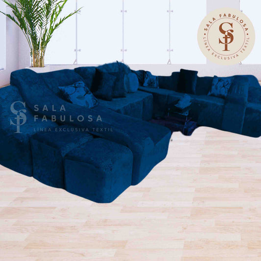 Funda de mueble SOFÁ CAMA 9 piezas terciopelo liso