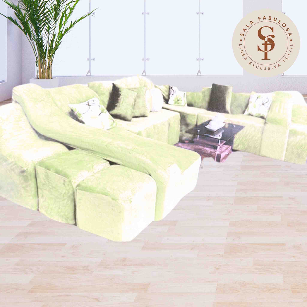 Funda de mueble SOFÁ CAMA 9 piezas terciopelo liso