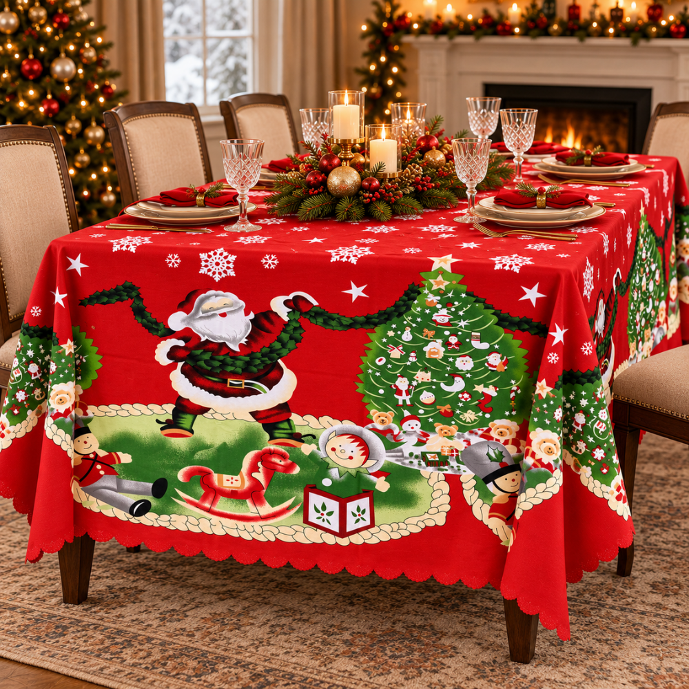 Mantel Navideño Festiva Light Tela Ligera