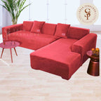 Funda de mueble modular SOFÁ CAMA 2 piezas Terciopelo liso con 2 fundas de cojines