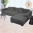 Funda de mueble modular SOFÁ CAMA 2 piezas Terciopelo liso con 2 fundas de cojines