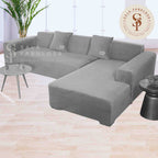 Funda de mueble modular SOFÁ CAMA 2 piezas Terciopelo liso con 2 fundas de cojines