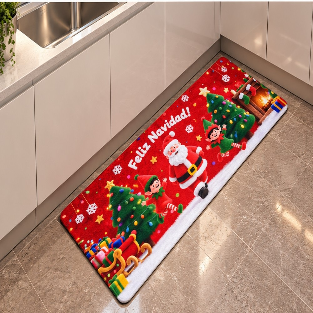 Set de Pisos de Cocina Navideños Antideslizantes 2 Piezas