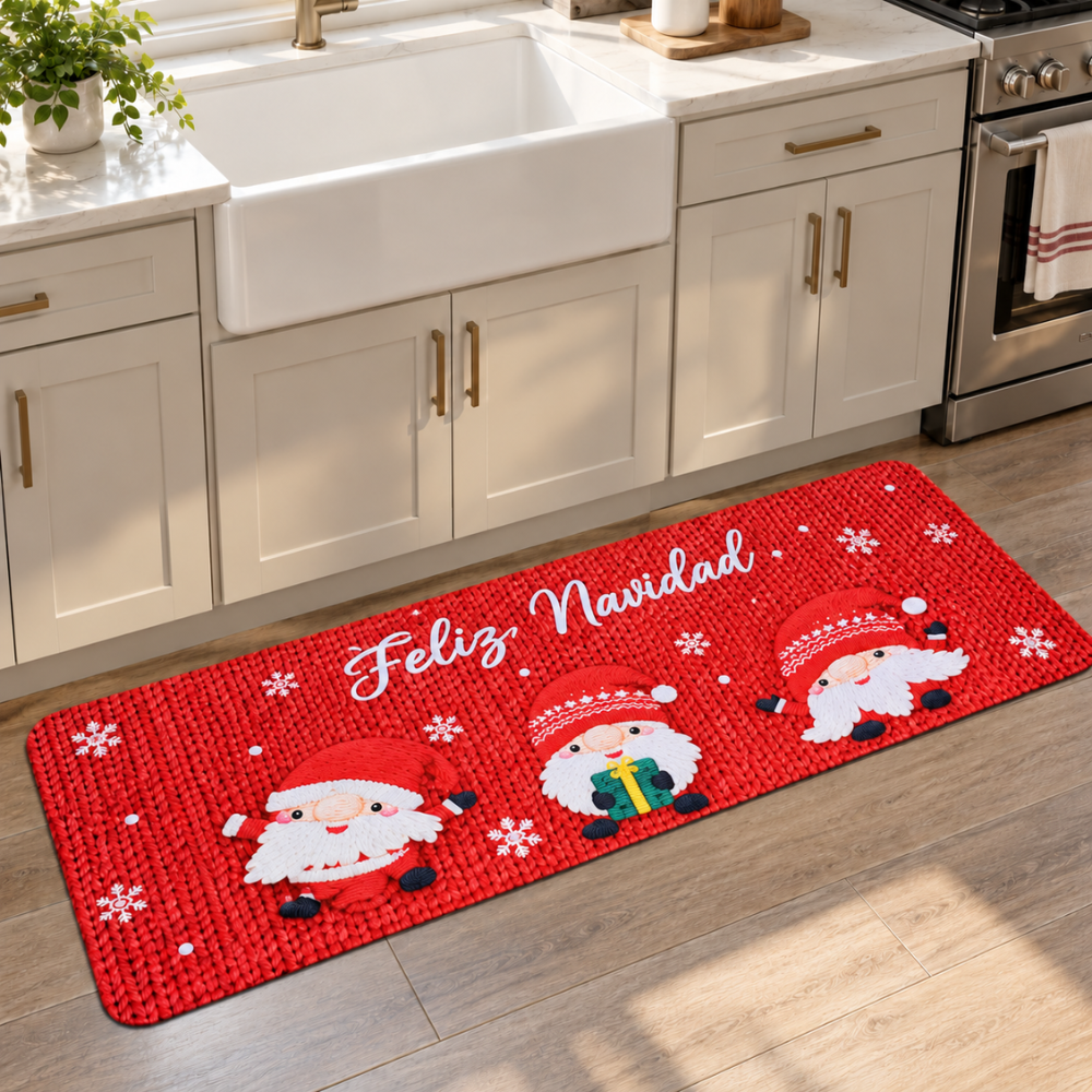 Set de Pisos de Cocina Navideños Antideslizantes 2 Piezas