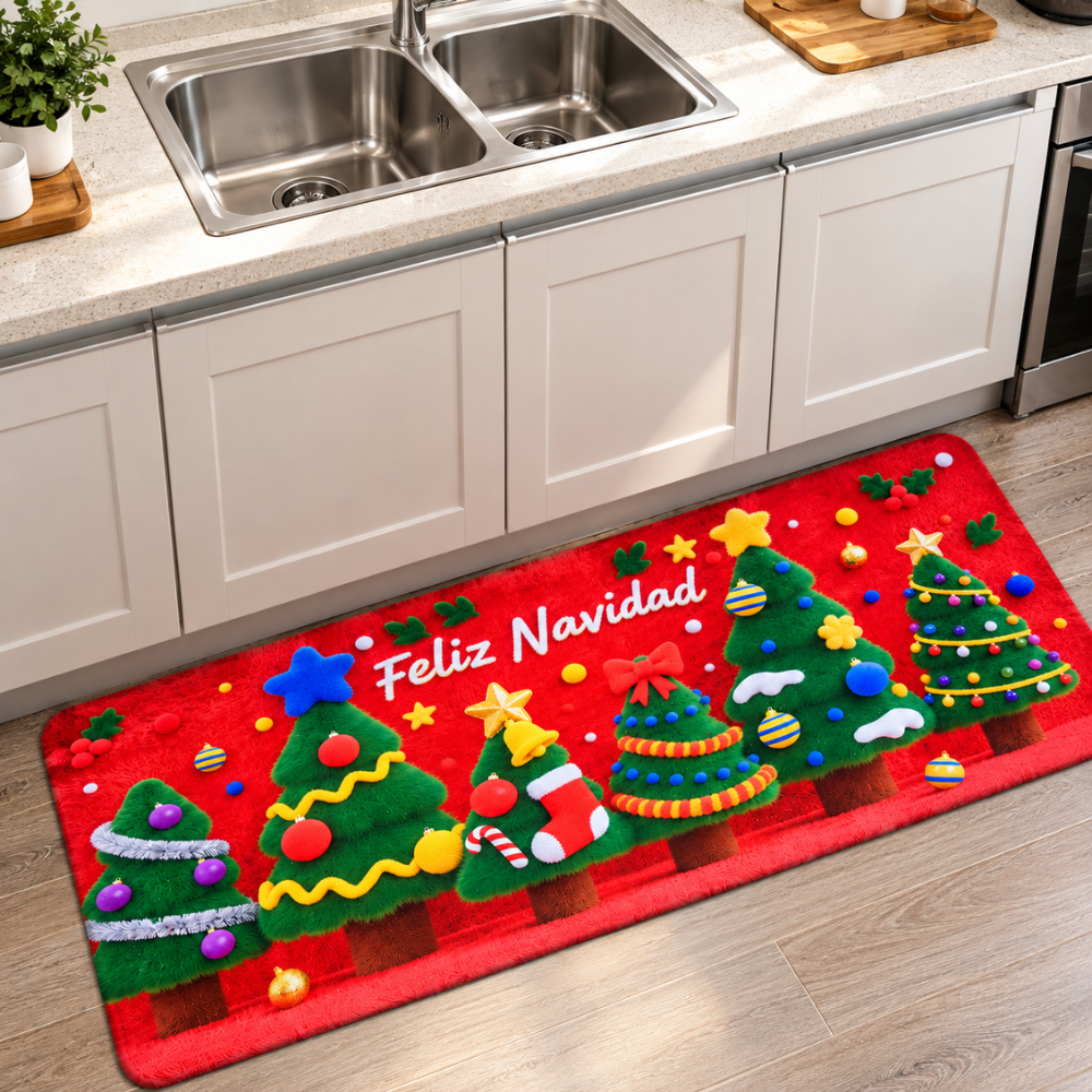 Set de Pisos de Cocina Navideños Antideslizantes 2 Piezas