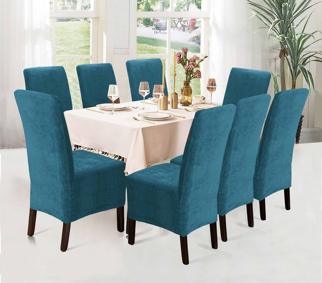 Funda de silla x8pzs en terciopelo liso