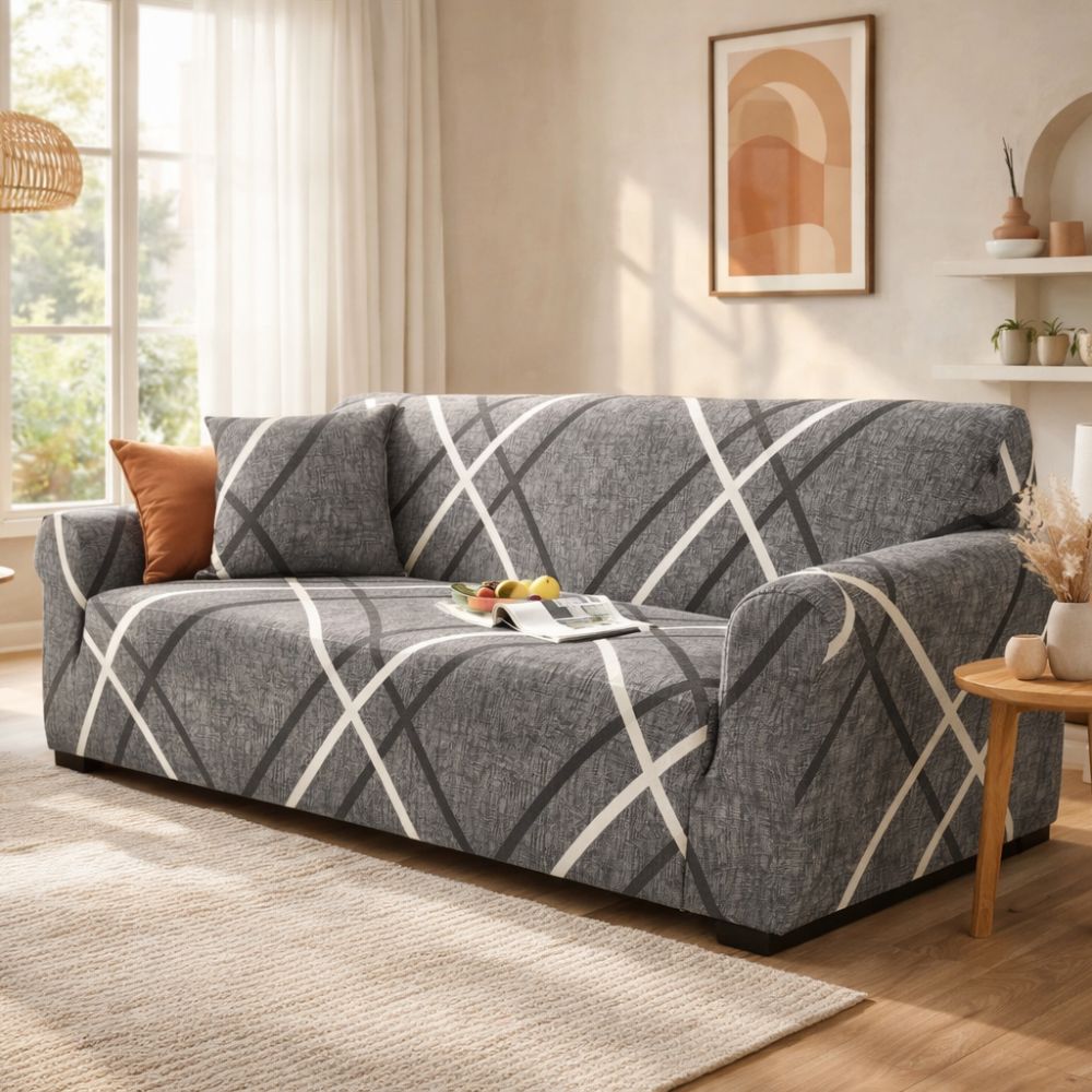 Funda de mueble 3-2-1 con 6 fundas de cojines Diseño Modern Lines