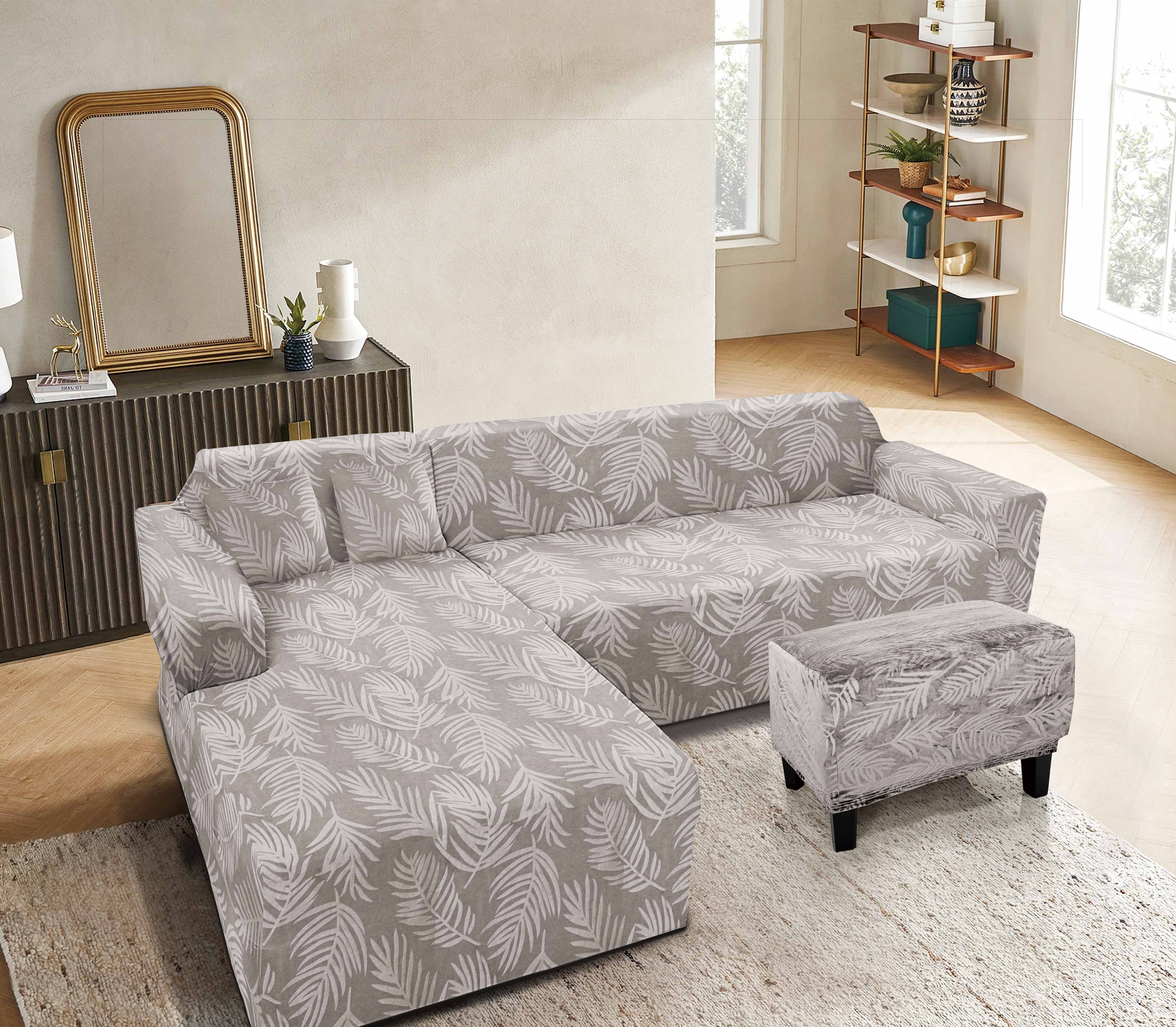 Funda de mueble modular 2 pzs + baúl Terciopelo Labrado con 2 fundas de cojines