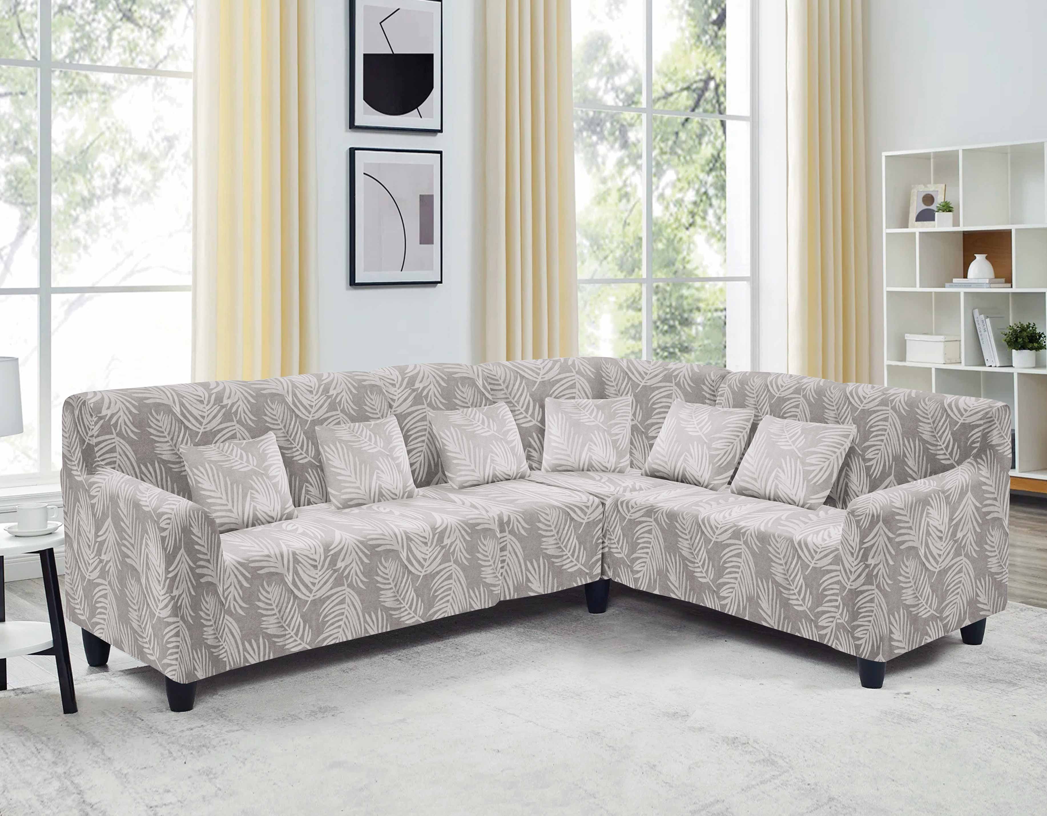 Funda de mueble modular 4 piezas Terciopelo Labrado con 6 fundas de cojines