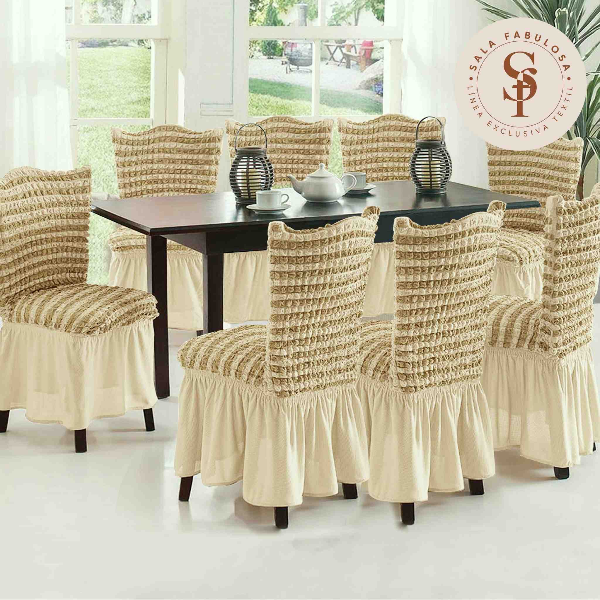 Funda de silla x8pzs en Burbuja bicolor