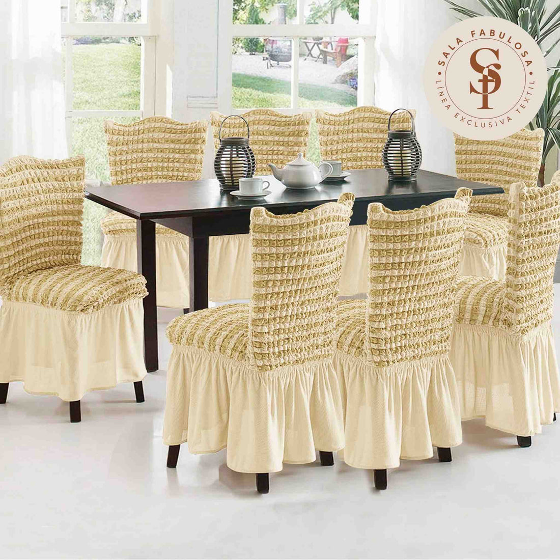 Funda de silla x8pzs en Burbuja bicolor