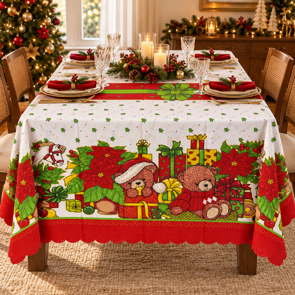 Mantel Navideño Festiva Light Tela Ligera