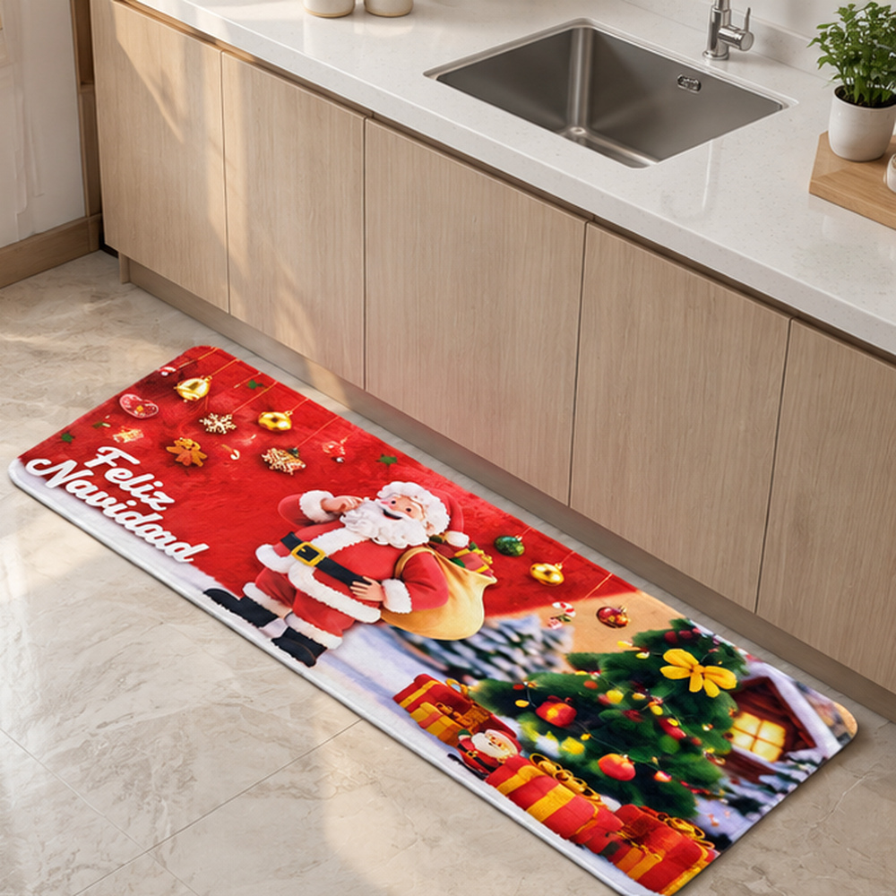 Set de Pisos de Cocina Navideños Antideslizantes 2 Piezas