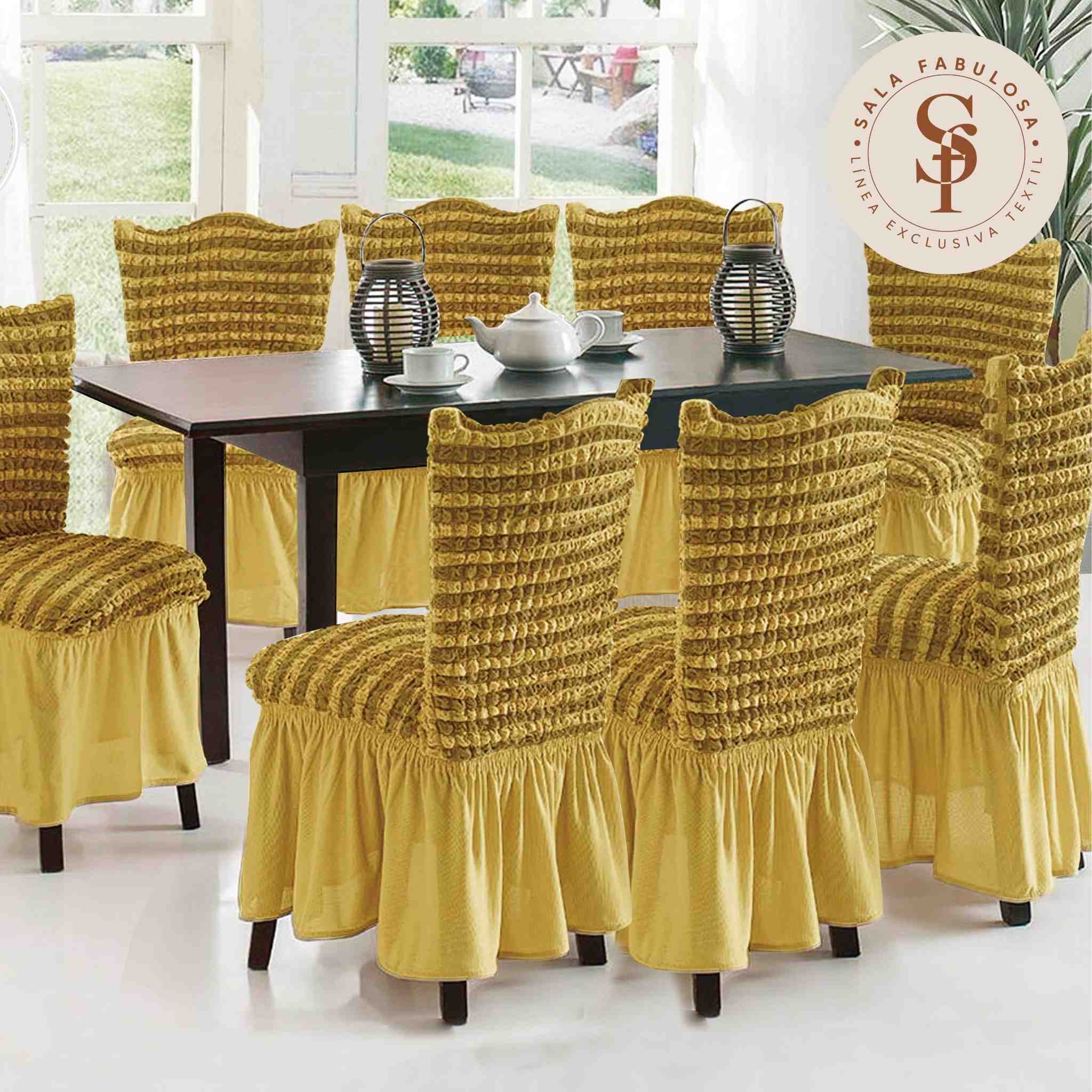 Funda de silla x8pzs en Burbuja bicolor