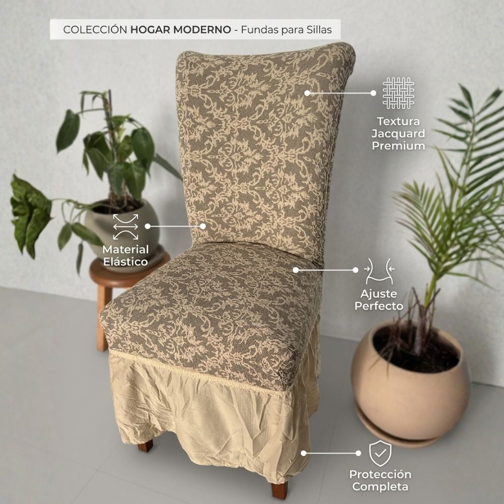 Funda de silla 8 piezas - Alto relieve Damasco