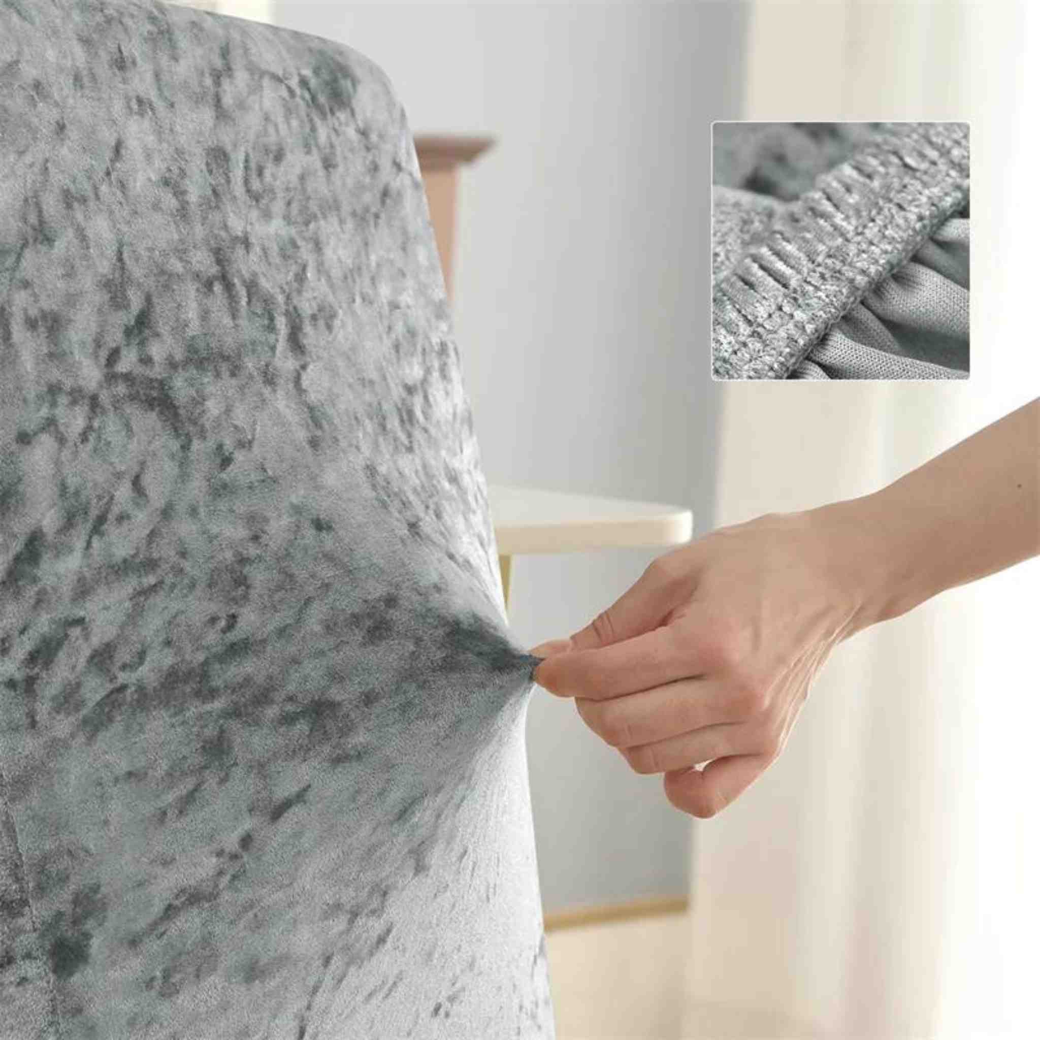 Funda de silla x8pzs en terciopelo brilloso