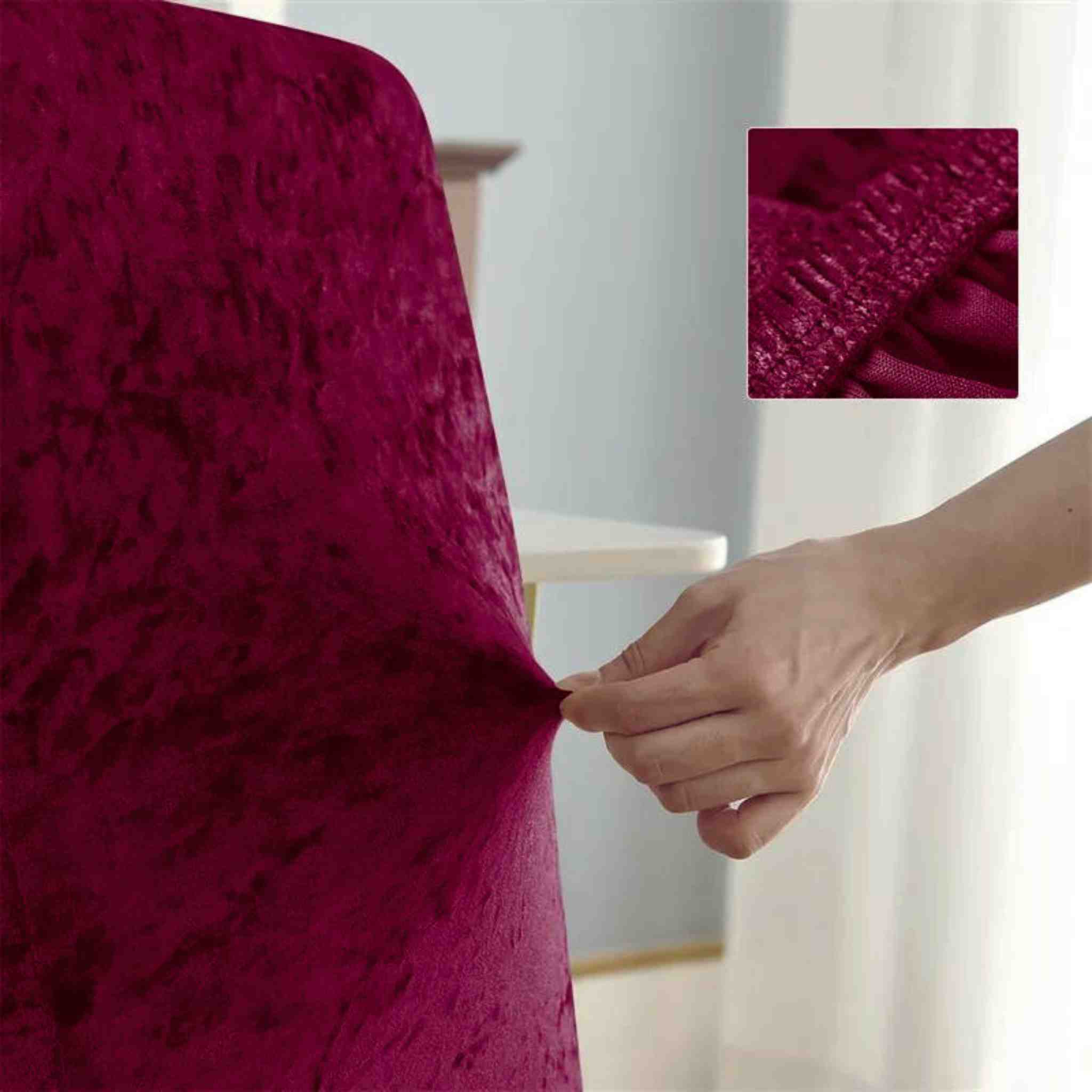 Funda de silla x8pzs en terciopelo brilloso